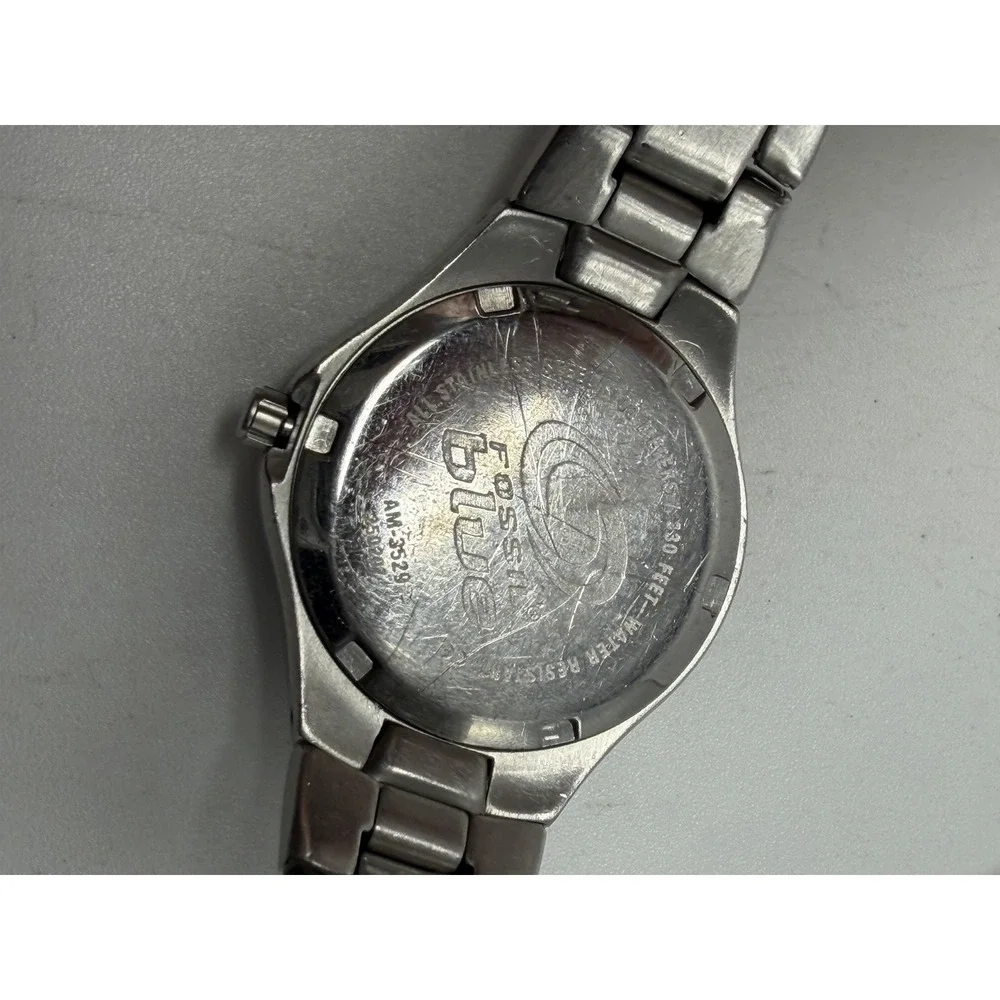 Fossil Blue AM-3529 New Battery Ladies Watch 28MM 6.5